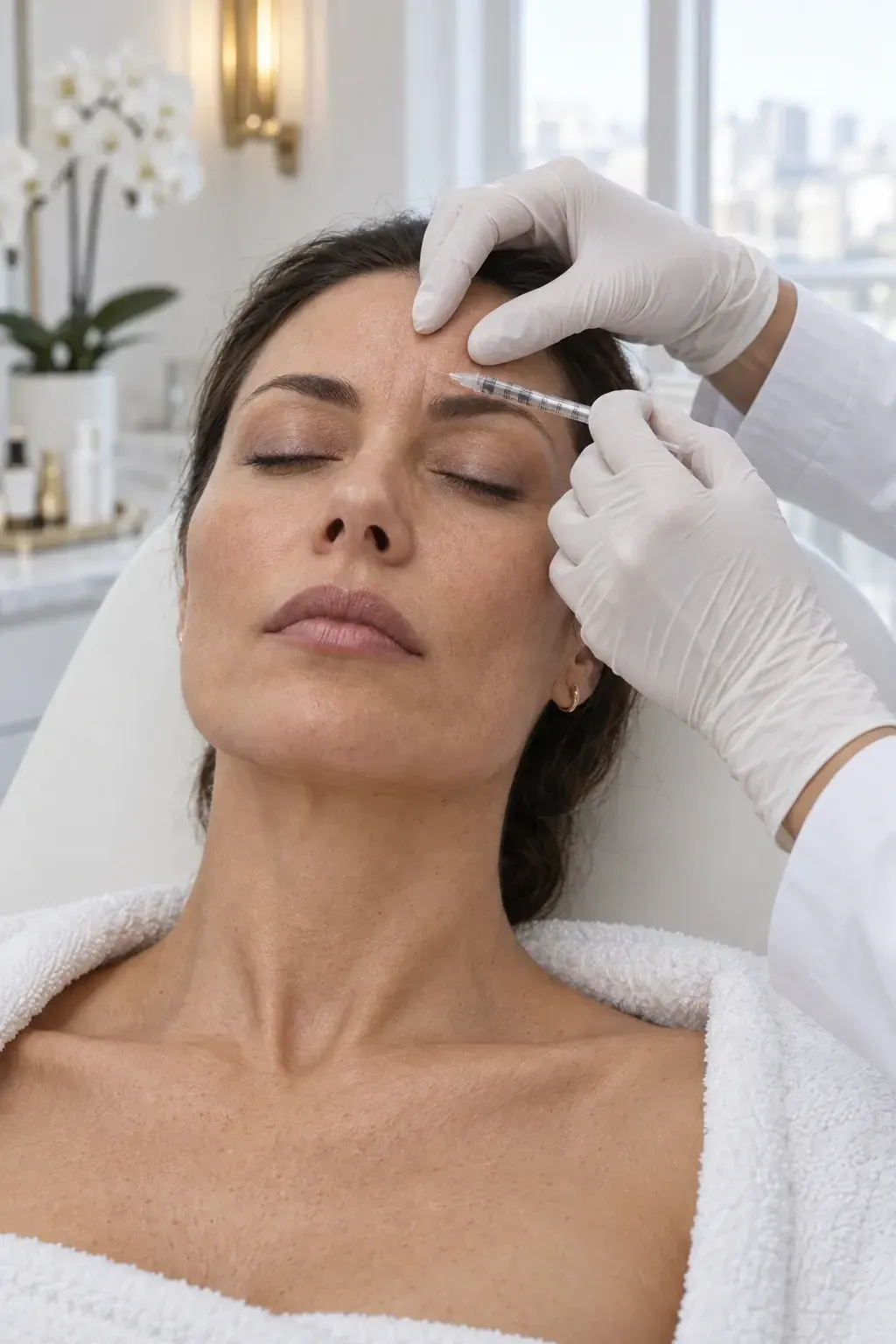 Before and after Botox for forehead lines, Chandra Wellness Center Ocala (results vary)