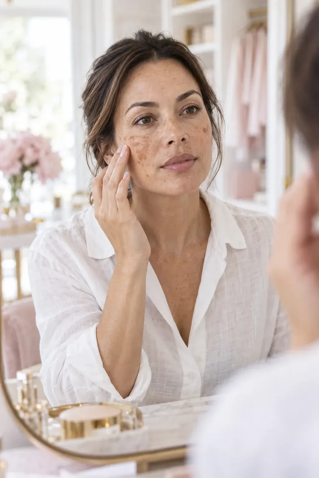 Educational close-up of melasma and dark spots evaluated at Chandra Wellness in Ocala